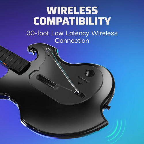 PDP Riffmaster Wireless Guitar Controller for Nintendo Switch 2. Lite. OLED | Licensed for Switch. Fortnite Festival. Rechargeable 40-Hr Battery. Collapsible Design. 2 Mappable Buttons. Audio Jack
