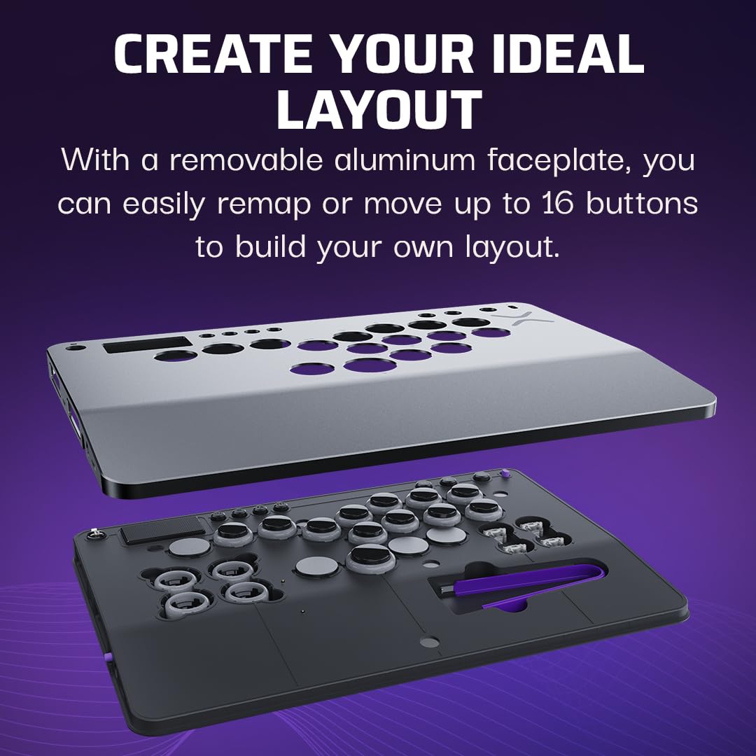 Turtle Beach Victrix Pro KO Leverless Esports All Button Fight Stick. PS5 | PlayStation. PS4. Windows PC. Tournament Arcade Controller. 16 Cherry Switches. Slim Design. RGB Lighting. USB-C Cable. Gray