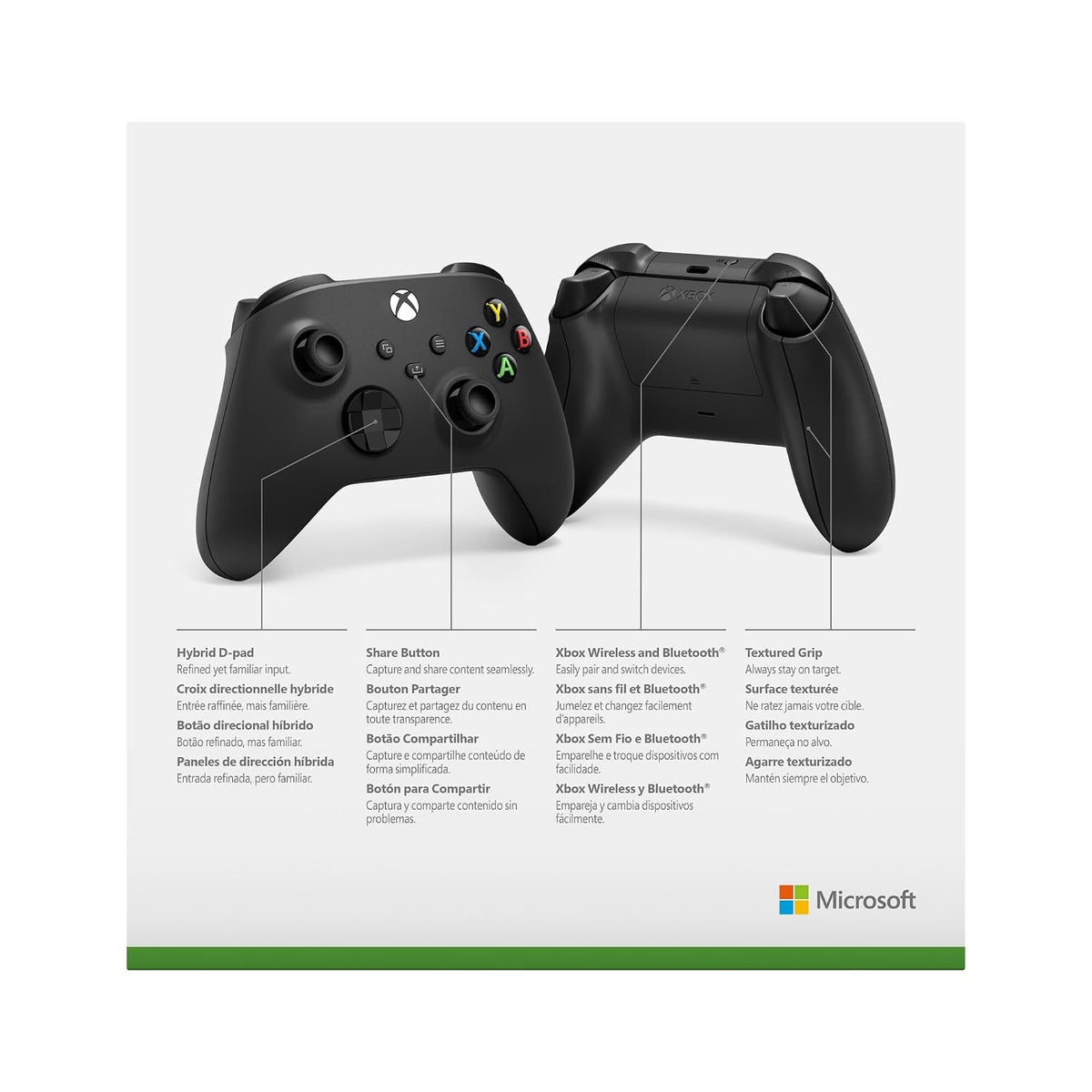 XBOX Wireless Gaming Controller | Carbon Black | Consoles. PCs. TVs. mobile. and more | Textured Grip | Wireless. Bluetooth. USB-C Connectivity