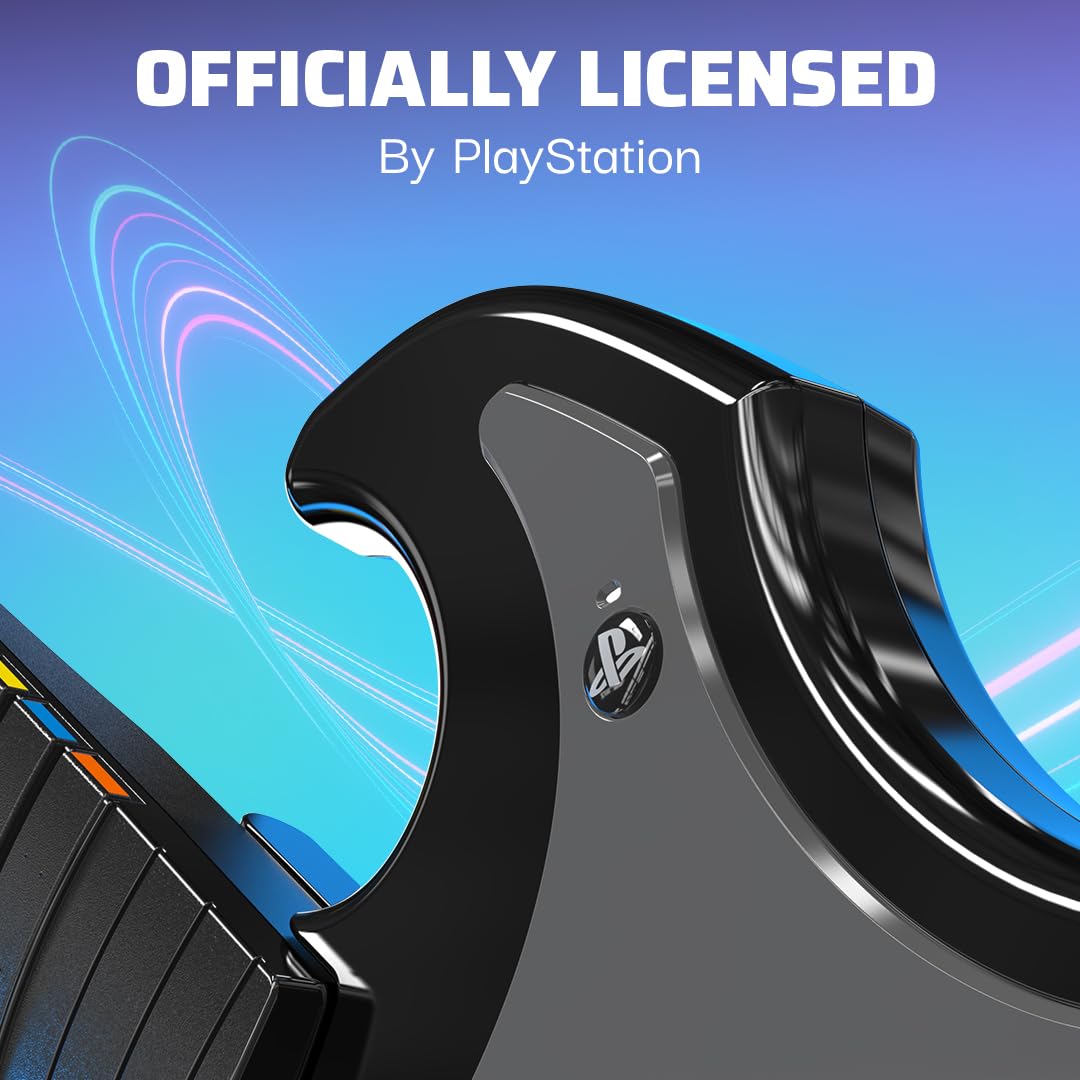 PDP Riffmaster Wireless Guitar Controller for PS5. PS4. PlayStation. PC | Licensed by Sony. Rock Band 4 & Fortnite Festival. 3.5mm audio jack. Rechargeable 36-Hr Battery. Collapsible Design