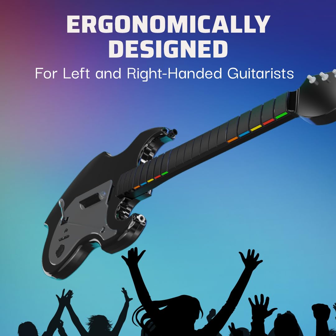 PDP Riffmaster Wireless Guitar Controller for Nintendo Switch 2. Lite. OLED | Licensed for Switch. Fortnite Festival. Rechargeable 40-Hr Battery. Collapsible Design. 2 Mappable Buttons. Audio Jack