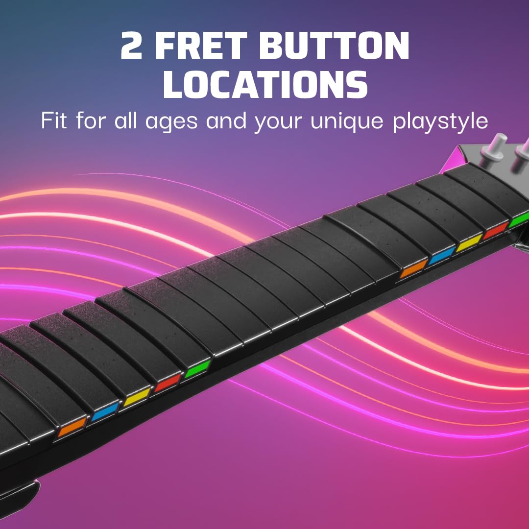 PDP Riffmaster Wireless Guitar Controller for Nintendo Switch 2. Lite. OLED | Licensed for Switch. Fortnite Festival. Rechargeable 40-Hr Battery. Collapsible Design. 2 Mappable Buttons. Audio Jack