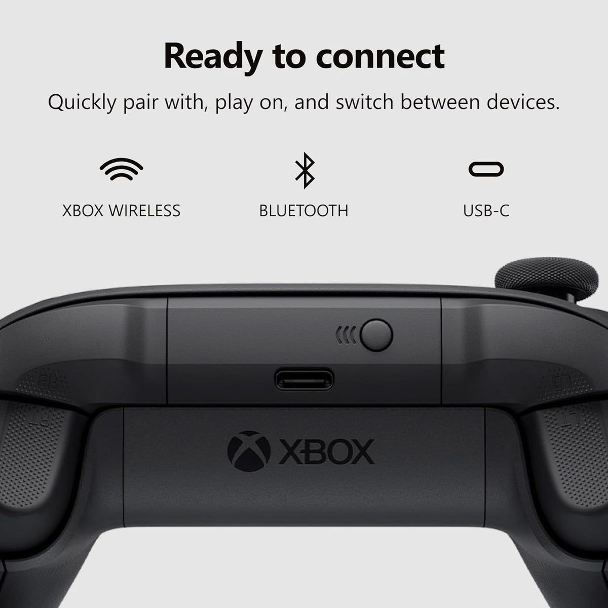 XBOX Wireless Gaming Controller | Carbon Black | Consoles. PCs. TVs. mobile. and more | Textured Grip | Wireless. Bluetooth. USB-C Connectivity